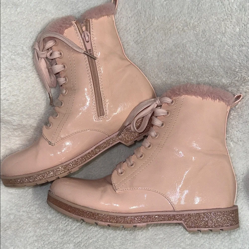 MIA Pink Lace-Up Ankle Boots GIRLS SIZE 4